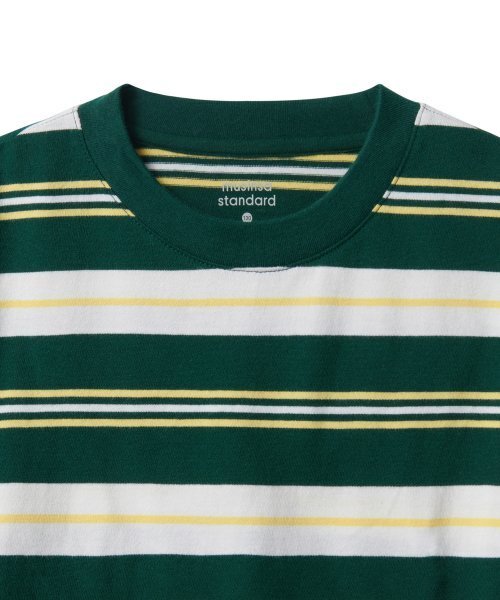 MUSINSA STANDARD KIDS（ムシンサスタンダードキッズ）の「マルチストライプクルーネックTシャツ1[グリーン]（Tシャツ/カットソー・レディース・その他・100/110/120/130/140/150/160）」の4枚目の写真