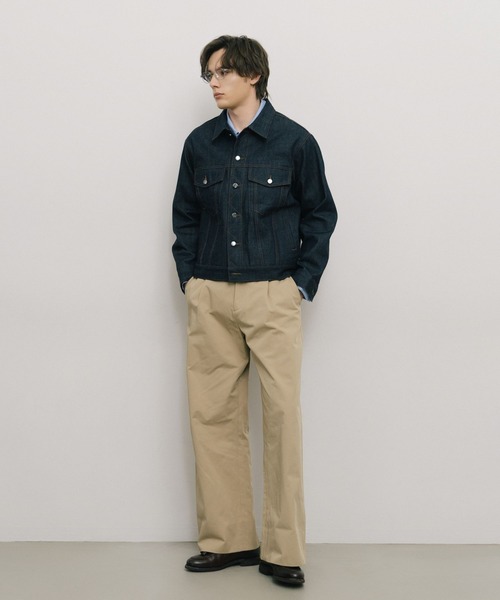 LURAKU（ルラク）の「【LURAKU】One tuck semi flare chino slacks / 1タックセミフレアチノスラックス（チノパンツ・メンズ・ブラック/ベージュ・S/M/L）」の7枚目の写真