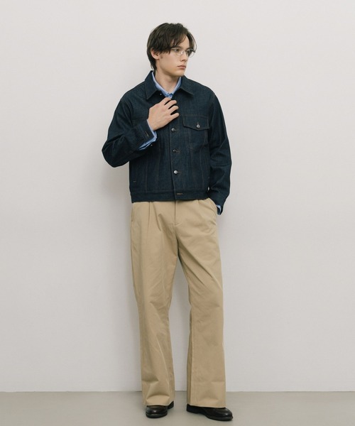 LURAKU（ルラク）の「【LURAKU】One tuck semi flare chino slacks / 1タックセミフレアチノスラックス（チノパンツ・メンズ・ブラック/ベージュ・S/M/L）」の8枚目の写真