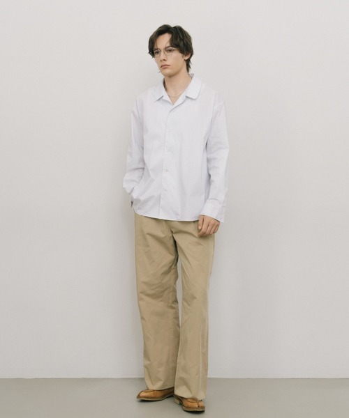 LURAKU（ルラク）の「【LURAKU】One tuck semi flare chino slacks / 1タックセミフレアチノスラックス（チノパンツ・メンズ・ブラック/ベージュ・S/M/L）」の10枚目の写真
