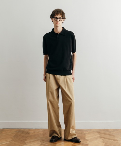 LURAKU】One tuck semi flare chino slacks / 1タックセミフレアチノ