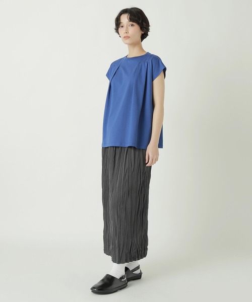 ZUCCa（ズッカ）の「TUCK JERSEY / S（Tシャツ/カットソー・レディース・ベージュ/ホワイト/ブルー/ブラック・M size）」の13枚目の写真