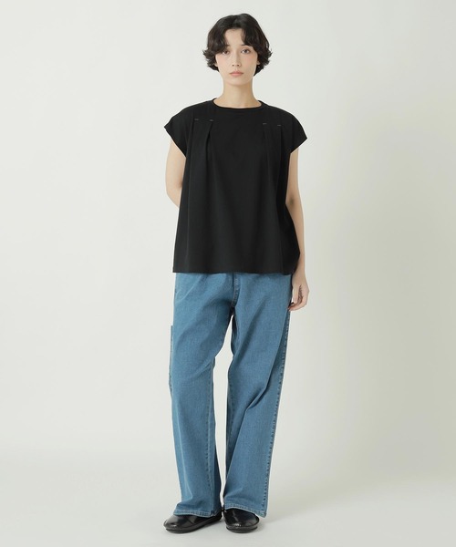 ZUCCa（ズッカ）の「TUCK JERSEY / S（Tシャツ/カットソー・レディース・ベージュ/ホワイト/ブルー/ブラック・M size）」の14枚目の写真