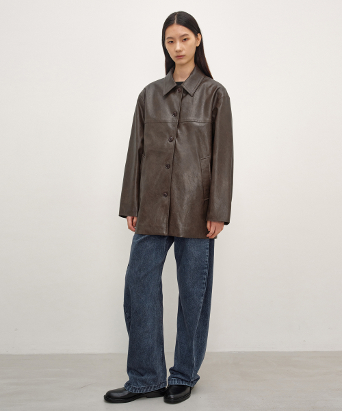 INSILENCE WOMEN(インサイレンスウーマン)の「ポウレザーコート BROWN(ライダースジャケット・レディース・その他・SMALL/MEDIUM/X-SMALL/LARGE)」の2枚目の写真