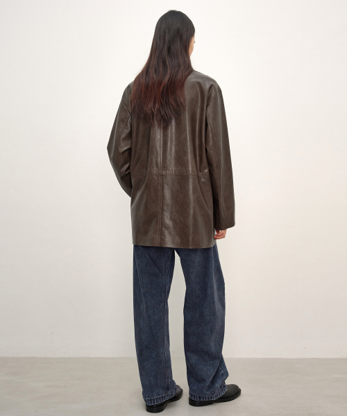 INSILENCE WOMEN(インサイレンスウーマン)の「ポウレザーコート BROWN(ライダースジャケット・レディース・その他・SMALL/MEDIUM/X-SMALL/LARGE)」の3枚目の写真