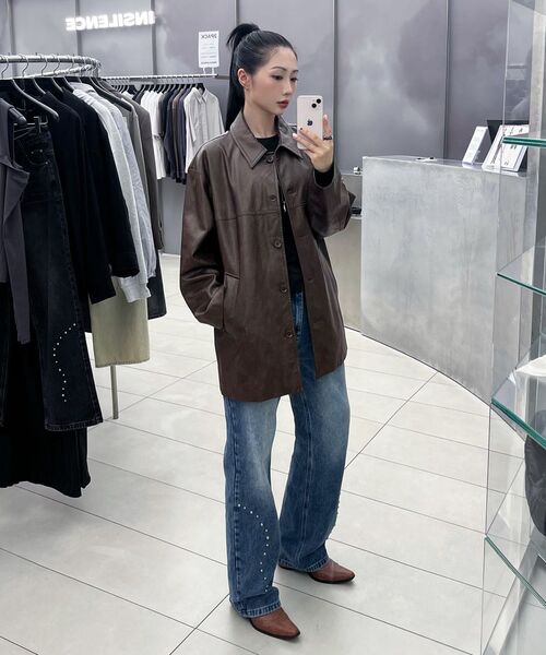 INSILENCE WOMEN(インサイレンスウーマン)の「ポウレザーコート BROWN(ライダースジャケット・レディース・その他・SMALL/MEDIUM/X-SMALL/LARGE)」の10枚目の写真