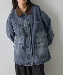 earthy（アーシー）の「衿配色カバーオール（ブルゾン）」