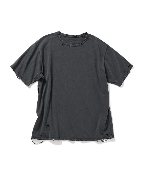 PERVERZE（パーバーズ）の「DISTRESS Regular T-Shirt（Tシャツ/カットソー・レディース・ホワイト/ブラック/カーキ/グレー・FREE）」の3枚目の写真