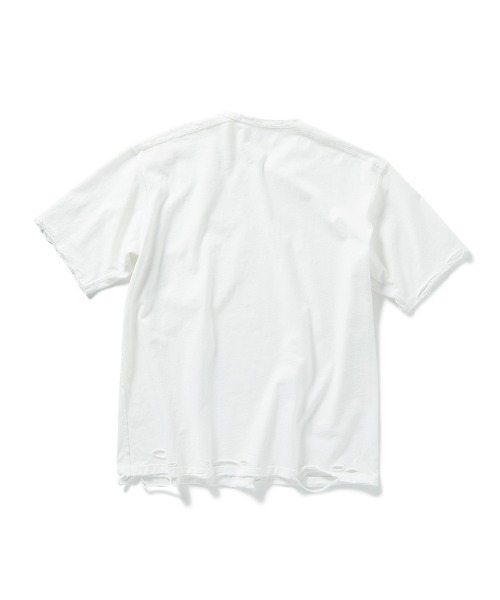 PERVERZE（パーバーズ）の「DISTRESS Regular T-Shirt（Tシャツ/カットソー・レディース・ホワイト/ブラック/カーキ/グレー・FREE）」の5枚目の写真