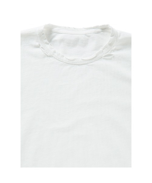 PERVERZE（パーバーズ）の「DISTRESS Regular T-Shirt（Tシャツ/カットソー・レディース・ホワイト/ブラック/カーキ/グレー・FREE）」の6枚目の写真