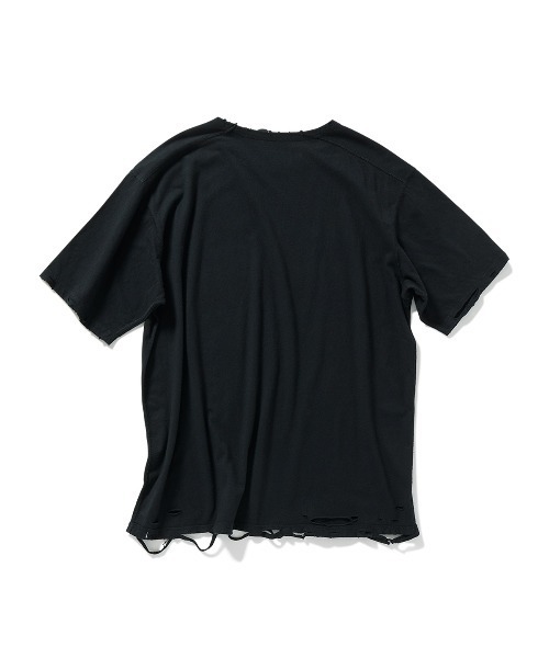 PERVERZE（パーバーズ）の「DISTRESS Regular T-Shirt（Tシャツ/カットソー・レディース・ホワイト/ブラック/カーキ/グレー・FREE）」の9枚目の写真