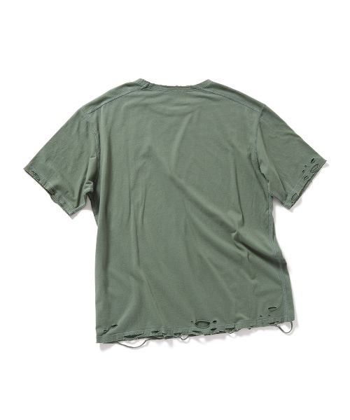 PERVERZE（パーバーズ）の「DISTRESS Regular T-Shirt（Tシャツ/カットソー・レディース・ホワイト/ブラック/カーキ/グレー・FREE）」の11枚目の写真