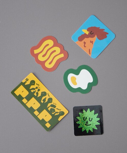 BIRTHDAY BAR（バースデイバー）の「【クリエイター「FLINT MASON」× BIRTHDAY BAR 初コラボ！】POTLUCK PASTA PARTY ステッカーセット（ステッカー/テープ・レディース・オレンジ/グリーン・0）」の3枚目の写真