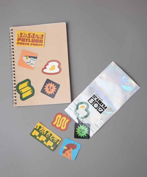 BIRTHDAY BAR（バースデイバー）の「【クリエイター「FLINT MASON」× BIRTHDAY BAR 初コラボ！】POTLUCK PASTA PARTY ステッカーセット（ステッカー/テープ・レディース・オレンジ/グリーン・0）」の7枚目の写真