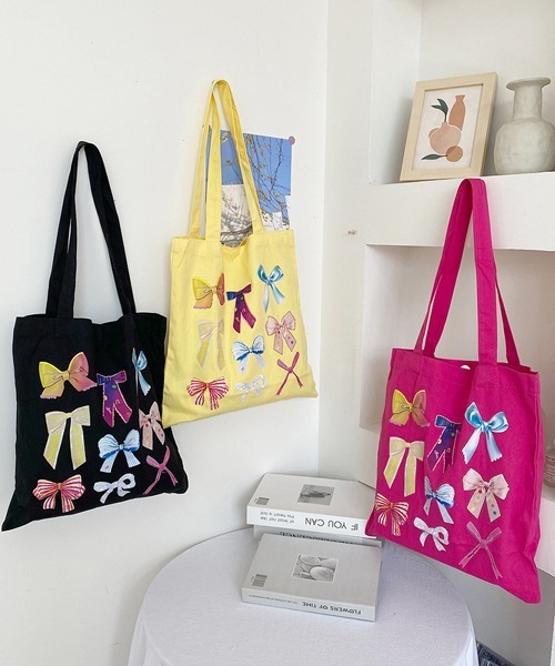 Ressaca（レサーカ）の「リボンプリントトートバッグ（トートバッグ・レディース・イエロー/ピンク/ブラック・FREE）」の12枚目の写真