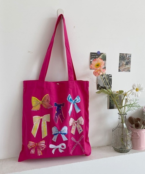 Ressaca（レサーカ）の「リボンプリントトートバッグ（トートバッグ・レディース・イエロー/ピンク/ブラック・FREE）」の5枚目の写真