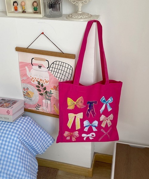 Ressaca（レサーカ）の「リボンプリントトートバッグ（トートバッグ・レディース・イエロー/ピンク/ブラック・FREE）」の4枚目の写真