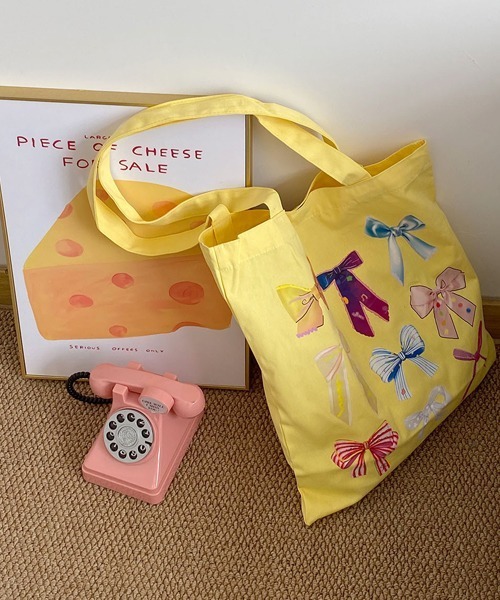 Ressaca（レサーカ）の「リボンプリントトートバッグ（トートバッグ・レディース・イエロー/ピンク/ブラック・FREE）」の6枚目の写真