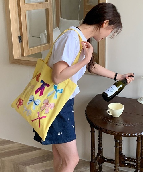 Ressaca（レサーカ）の「リボンプリントトートバッグ（トートバッグ・レディース・イエロー/ピンク/ブラック・FREE）」の8枚目の写真