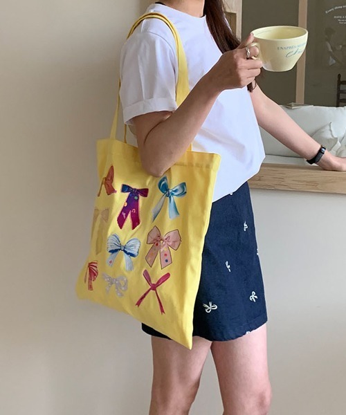 Ressaca（レサーカ）の「リボンプリントトートバッグ（トートバッグ・レディース・イエロー/ピンク/ブラック・FREE）」の9枚目の写真