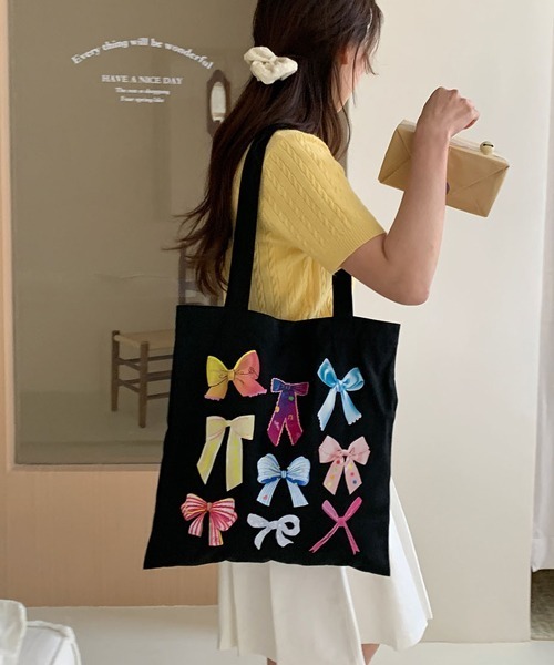 Ressaca（レサーカ）の「リボンプリントトートバッグ（トートバッグ・レディース・イエロー/ピンク/ブラック・FREE）」の13枚目の写真