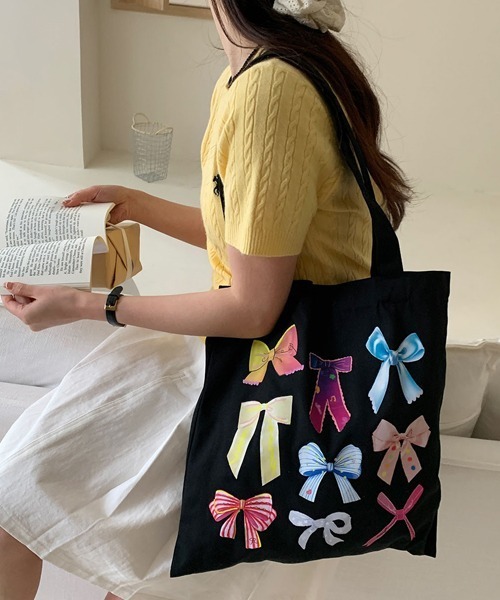 Ressaca（レサーカ）の「リボンプリントトートバッグ（トートバッグ・レディース・イエロー/ピンク/ブラック・FREE）」の15枚目の写真