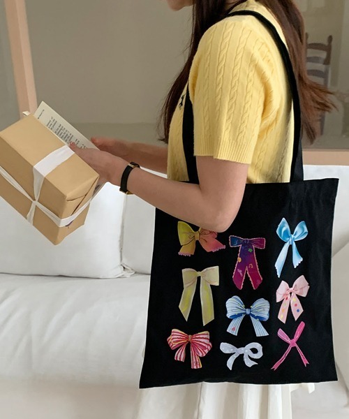 Ressaca（レサーカ）の「リボンプリントトートバッグ（トートバッグ・レディース・イエロー/ピンク/ブラック・FREE）」の16枚目の写真