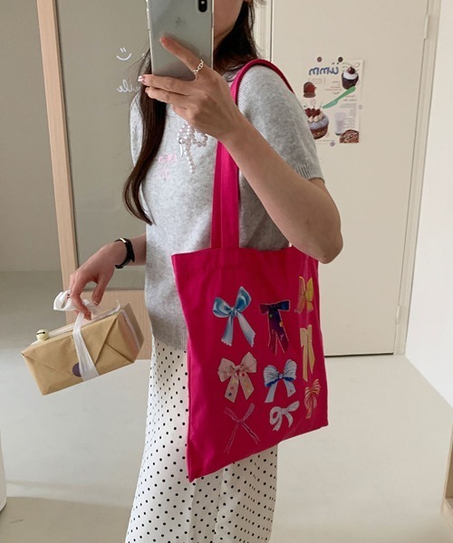 Ressaca（レサーカ）の「リボンプリントトートバッグ（トートバッグ・レディース・イエロー/ピンク/ブラック・FREE）」の21枚目の写真