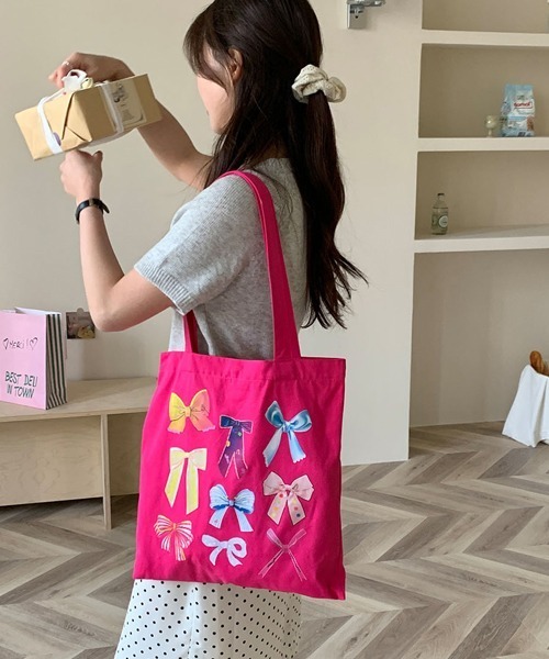 Ressaca（レサーカ）の「リボンプリントトートバッグ（トートバッグ・レディース・イエロー/ピンク/ブラック・FREE）」の20枚目の写真