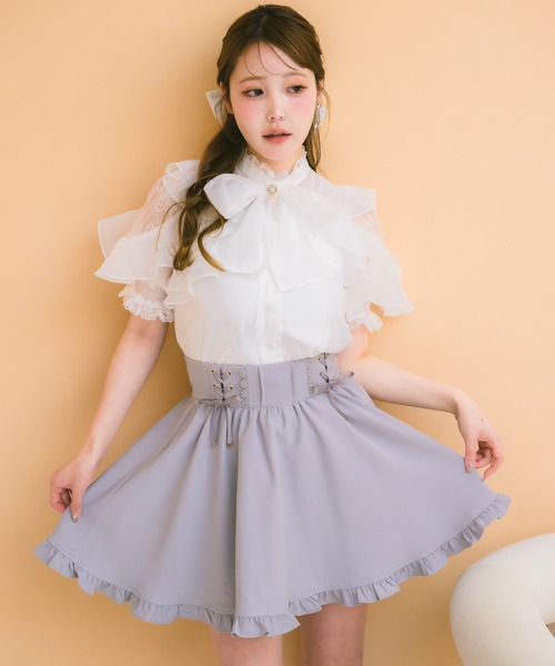 couture BY ROJITA(クチュールバイロジータ)の「レースアップスカート(スカート・レディース・ピンク系その他/ブラック/グレー・FREE)」の3枚目の写真