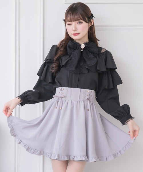 couture BY ROJITA(クチュールバイロジータ)の「レースアップスカート(スカート・レディース・ピンク系その他/ブラック/グレー・FREE)」の13枚目の写真