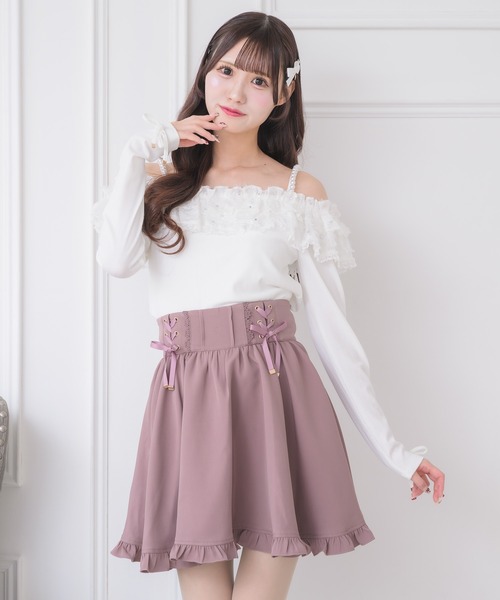 couture BY ROJITA(クチュールバイロジータ)の「レースアップスカート(スカート・レディース・ピンク系その他/ブラック/グレー・FREE)」の6枚目の写真