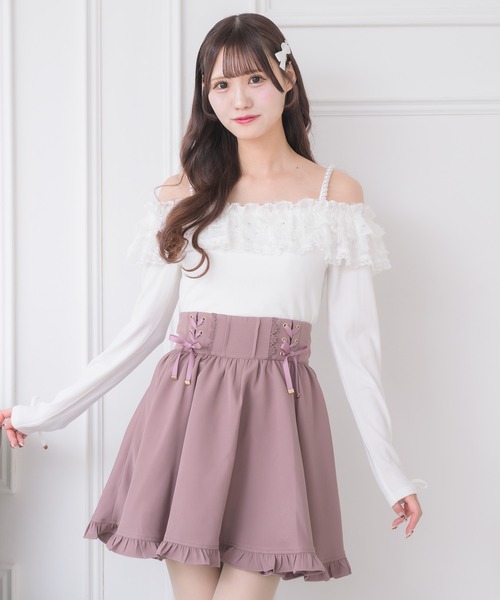 couture BY ROJITA(クチュールバイロジータ)の「レースアップスカート(スカート・レディース・ピンク系その他/ブラック/グレー・FREE)」の7枚目の写真