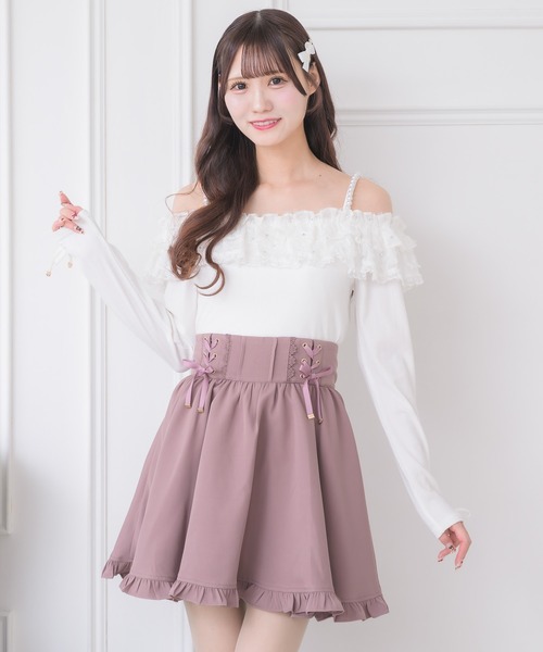 couture BY ROJITA(クチュールバイロジータ)の「レースアップスカート(スカート・レディース・ピンク系その他/ブラック/グレー・FREE)」の8枚目の写真