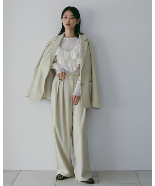 anuke（アンヌーク）の「Cotton Tulle Tops（Tシャツ/カットソー・レディース・ブラック/ブルー系その他/ホワイト・FREE）」の8枚目の写真