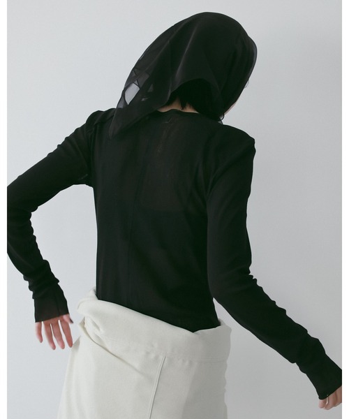 anuke（アンヌーク）の「Cotton Tulle Tops（Tシャツ/カットソー・レディース・ブラック/ブルー系その他/ホワイト・FREE）」の10枚目の写真