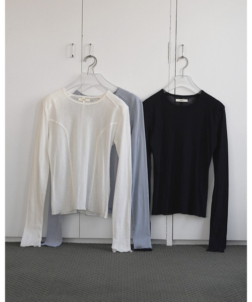 anuke（アンヌーク）の「Cotton Tulle Tops（Tシャツ/カットソー・レディース・ブラック/ブルー系その他/ホワイト・FREE）」の11枚目の写真