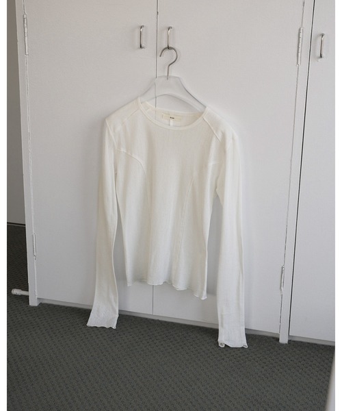 anuke（アンヌーク）の「Cotton Tulle Tops（Tシャツ/カットソー・レディース・ブラック/ブルー系その他/ホワイト・FREE）」の12枚目の写真