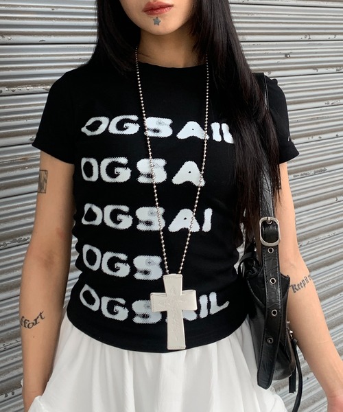 lilful(リルフル)の「【26年春夏新作】ぼかしロゴプリント 半袖Tシャツ(Tシャツ/カットソー・レディース・ブラック/グレー・M/S)」の3枚目の写真