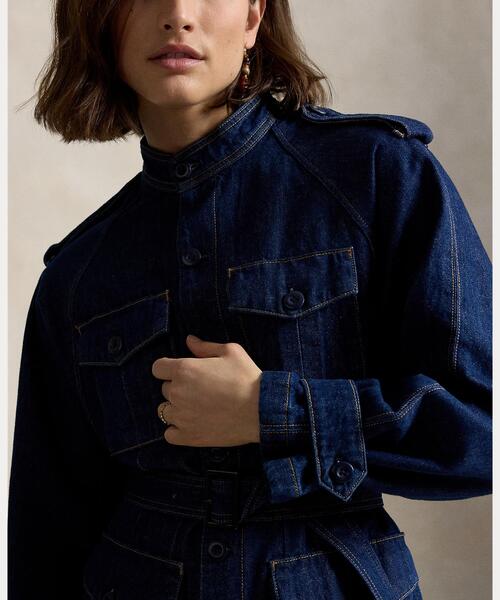 POLO RALPH LAUREN（ポロ ラルフ ローレン）の「ベルテッド デニム ユーティリティ ジャケット（デニムジャケット・レディース・ブルー・M）」の8枚目の写真