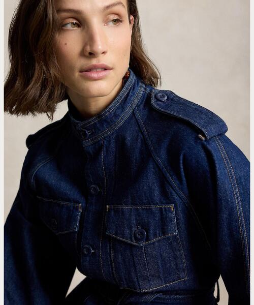 POLO RALPH LAUREN（ポロ ラルフ ローレン）の「ベルテッド デニム ユーティリティ ジャケット（デニムジャケット・レディース・ブルー・M）」の9枚目の写真