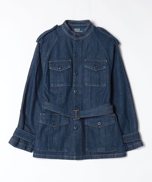 POLO RALPH LAUREN（ポロ ラルフ ローレン）の「ベルテッド デニム ユーティリティ ジャケット（デニムジャケット・レディース・ブルー・M）」の2枚目の写真