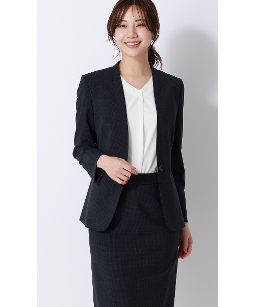 AOYAMA(アオヤマ)の「【みんなのブラウス】ゼロプレッシャーブラウス【Vネック】【7分袖】(シャツ/ブラウス・レディース・ネイビー/ホワイト・L/LL/S/M)」の13枚目の写真