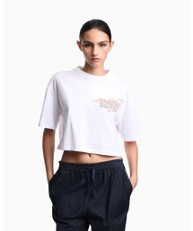 EMPORIO ARMANI | 【エンポリオ アルマーニ】ASV クロップドTシャツ ジャージー イーグルプリント(Tシャツ/カットソー)