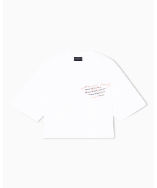 EMPORIO ARMANI(エンポリオアルマーニ)の「【エンポリオ アルマーニ】ASV クロップドTシャツ ジャージー イーグルプリント(Tシャツ/カットソー・レディース・ホワイト・SMALL/MEDIUM/LARGE)」の5枚目の写真