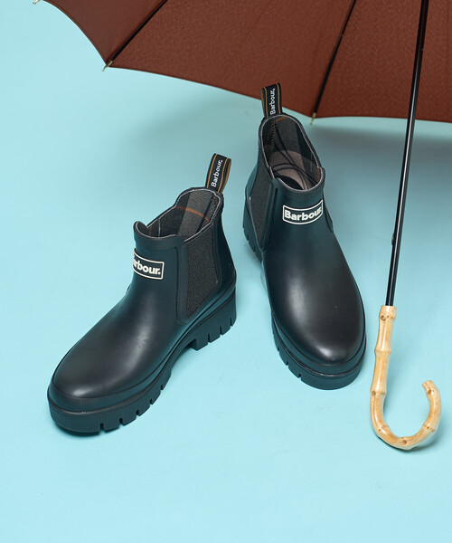 FREAK'S STORE（フリークスストア）の「Barbour × FREAK'S STORE/バブアー 別注 halton chelsea welly [22cm～25.5cm展開]/サイドゴア レインブーツ（レインシューズ・レディース・ブラック・5/6/4/3）」の2枚目の写真