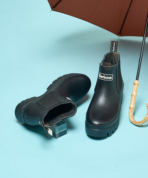 FREAK'S STORE（フリークスストア）の「Barbour × FREAK'S STORE/バブアー 別注 halton chelsea welly [22cm～25.5cm展開]/サイドゴア レインブーツ（レインシューズ・レディース・ブラック・5/6/4/3）」の8枚目の写真