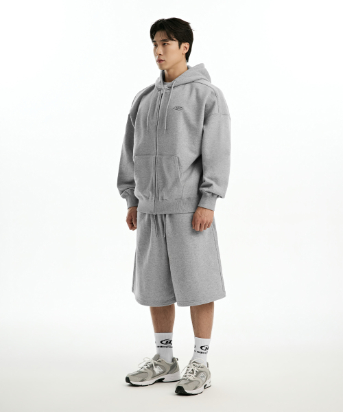 BORN TO WIN（ボーントゥウィン）の「CHROME B HOODIE ZIP-UP [MELANGE GREY]（ジャージ・メンズ・その他・1/2/3）」の4枚目の写真