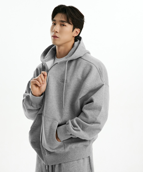 BORN TO WIN（ボーントゥウィン）の「CHROME B HOODIE ZIP-UP [MELANGE GREY]（ジャージ・メンズ・その他・1/2/3）」の7枚目の写真