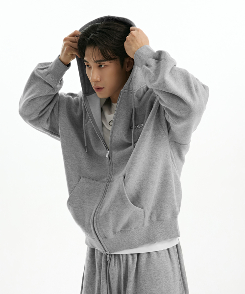 BORN TO WIN（ボーントゥウィン）の「CHROME B HOODIE ZIP-UP [MELANGE GREY]（ジャージ・メンズ・その他・1/2/3）」の9枚目の写真